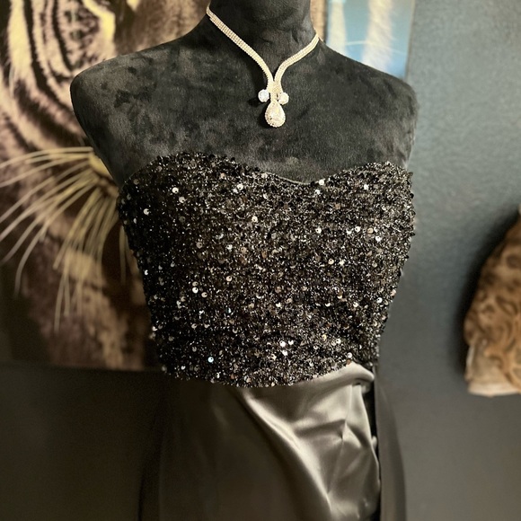 🖤🖤Missord Contrast Sequin Split Thigh Side Draped Formal/Evening Dress🖤SZ L - Picture 15 of 17